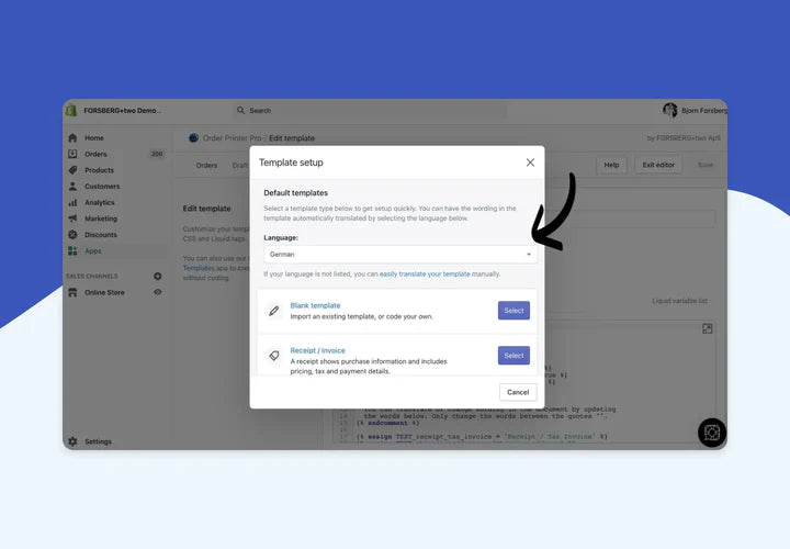 Auto-translate your Order Printer Pro templates