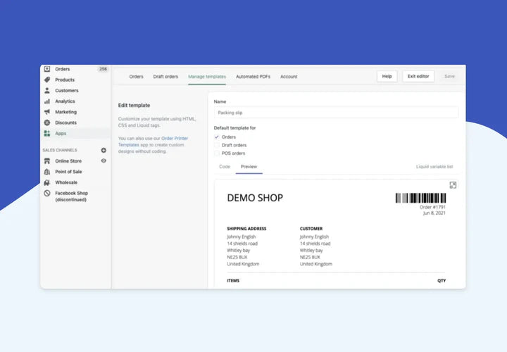 Improved default Shopify order printer templates