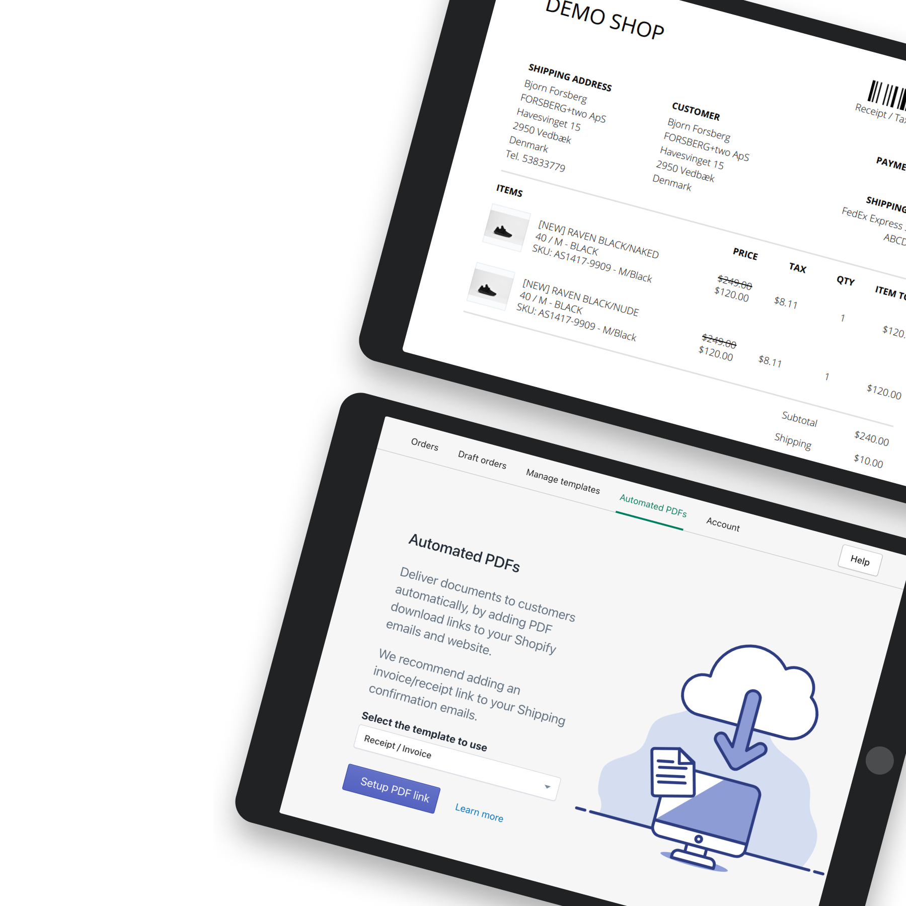 two ipads with screenshot
